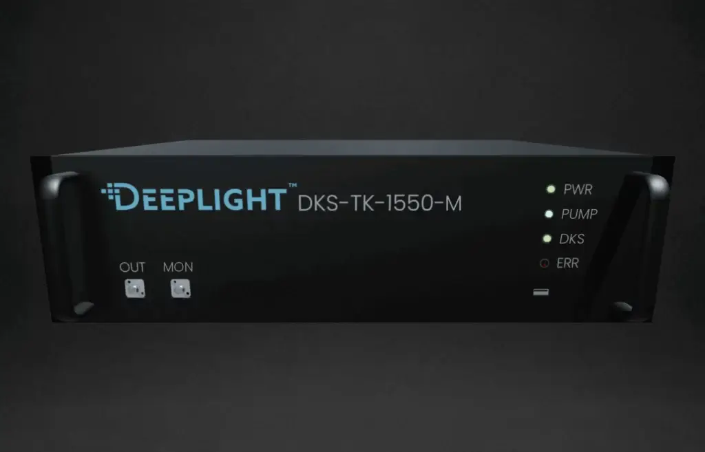 Deeplight microcomb turn-key system, 19-inch rack-mount unit